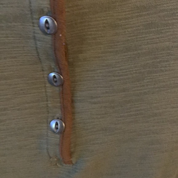 Lauren Ralph Lauren olive with brown suede trim top large - Picture 5 of 5